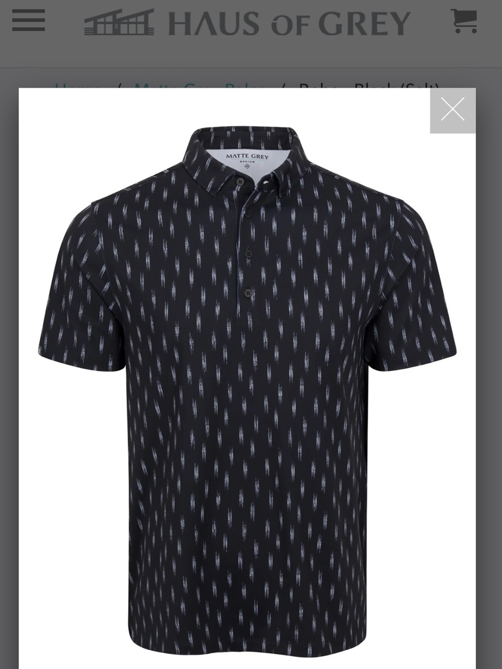 Haus of Grey,MATTE GREY Boho
BLACK (SALT) Golf Polo,Sz.L!NWT & GIFT